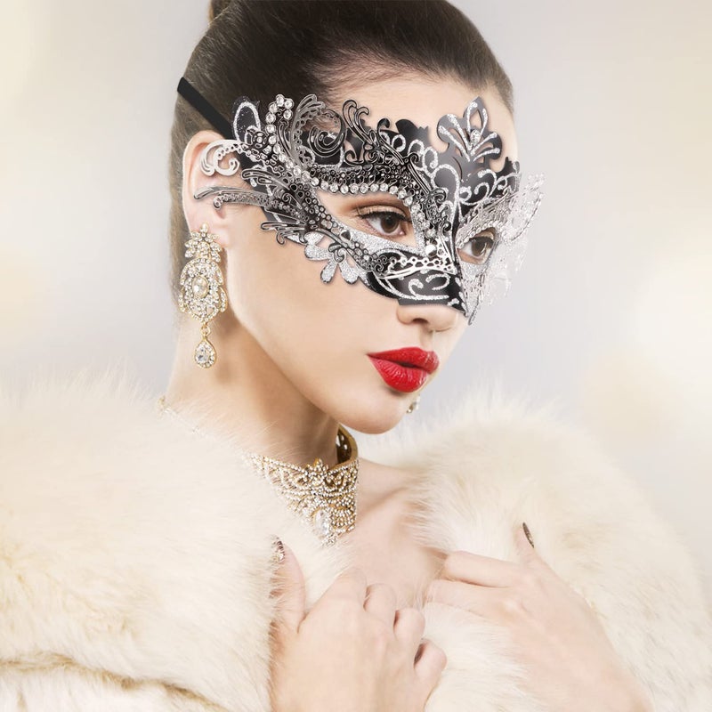 Coddsmz Couple Masquerade Mask Set Venetian Party Mardi Gras Halloween Costume Fancy Dress Mask for Women Men - Image 2